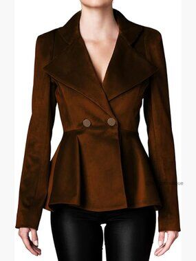 Vintage Velvet Blazer Notched Lapel Button Front Office Wear Slim Fit